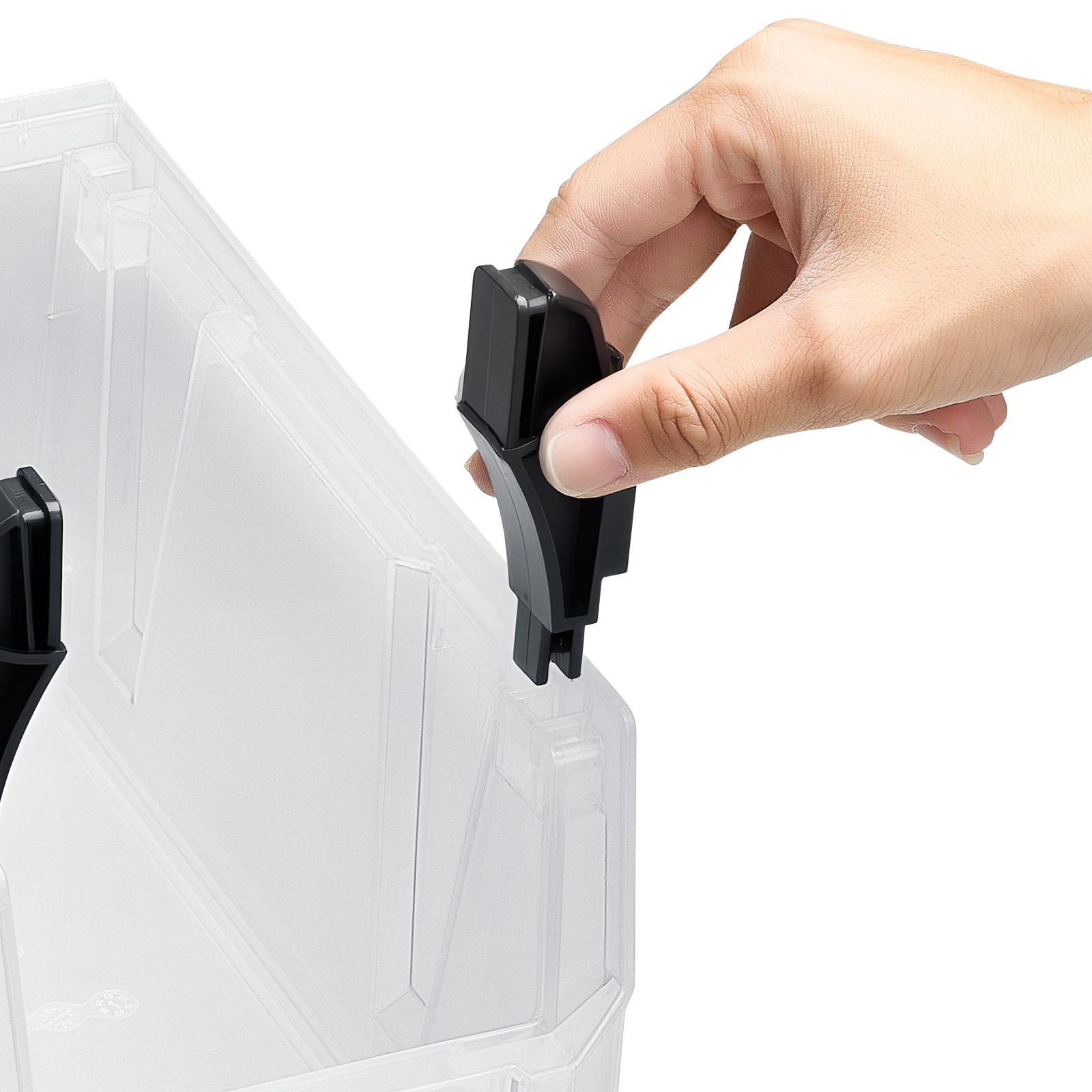 Plastic Stackable Storage Bins, Set Of 8 Transparent Containers_voghion.com